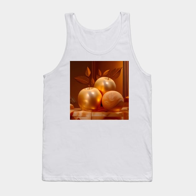 Golden Apples Still Life on Marble Tank Top by DANAROPER